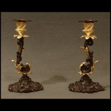 Antique pair candle holders