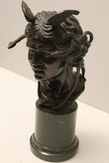 Antique bronze sculpture "the head of Medusa"
