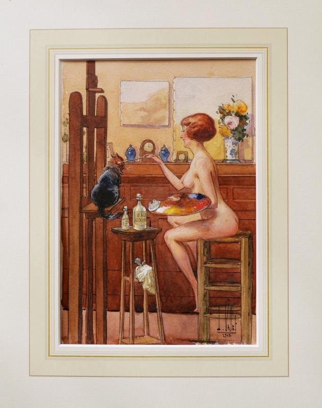 Antique painting "The Artist"