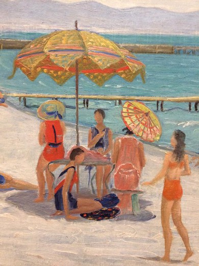 Антикварная картина "Пляж"