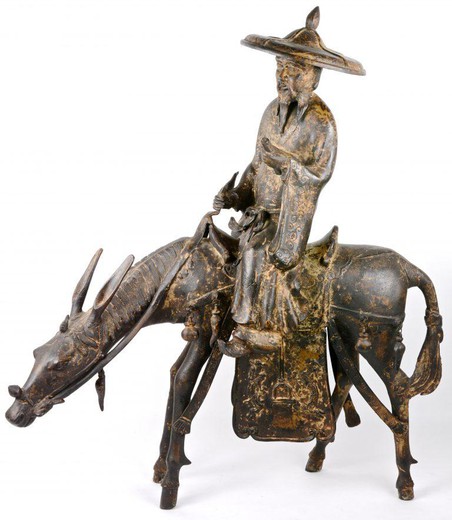 Antique sculpture "Sage on a mule"