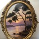 Antique pair paintings "Sunrise and Sunset"