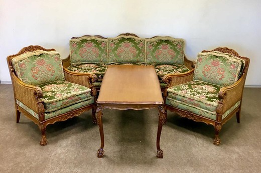 Antique sofa and 2 armchairs living room set