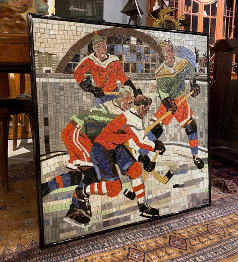 Мозаичное панно "Хоккеисты"