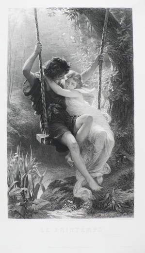 старинная весна по картине Пьера Огюста Кота 19 век