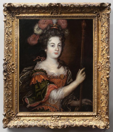 старинный портрет леди французского двора времен людовика xiv