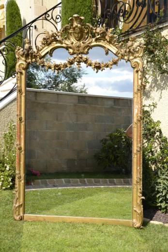 антикварное зеркало из золоченого дерева наполеон 3
