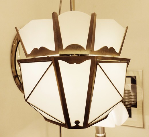 винтажный фонарь в стиле арт-деко из латуни