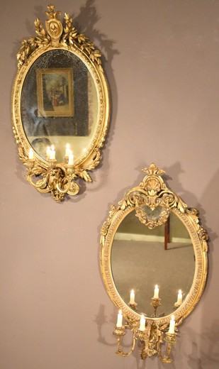 большие антикварные парные зеркала 19 век купить в москве, большие старинные золоченые зеркала 2 штуки, пара антикварных зеркал в золоченых рамах