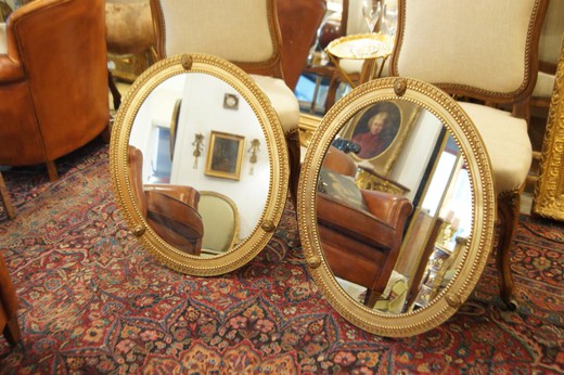 старинные парные зеркала из золоченой бронзы, зеркала овальной формы купить, старинные зеркала овальной формы, зеркала из золоченой бронзы, бронзовые зеркала с золочением, анкикварные парные зеркала из золоченой бронзы