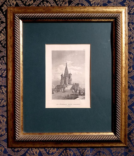 Antique engraving "St. Basil's Cathedral"