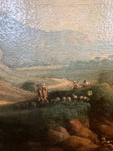 Антикварная картина «Римский пейзаж»