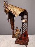 Antique sculpture lamp "Oriental bench"