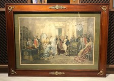 Antique lithography Napoleon on the eve of the coronation