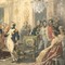 Antique lithography Napoleon on the eve of the coronation
