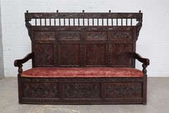 Antique Breton hall bench