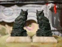 Antique bookends "Owls"