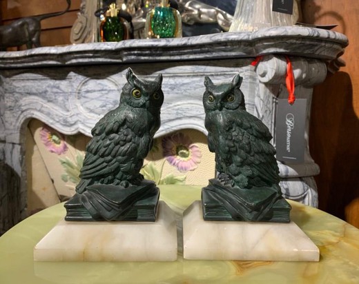 Antique bookends "Owls"