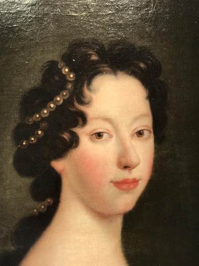Антикварный портрет Мадемуазель де Нант