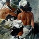 Antique painting of Indonesian women