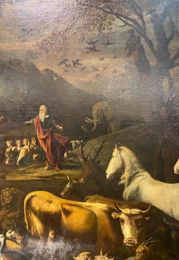 Антикварная картина "Ноев ковчег"