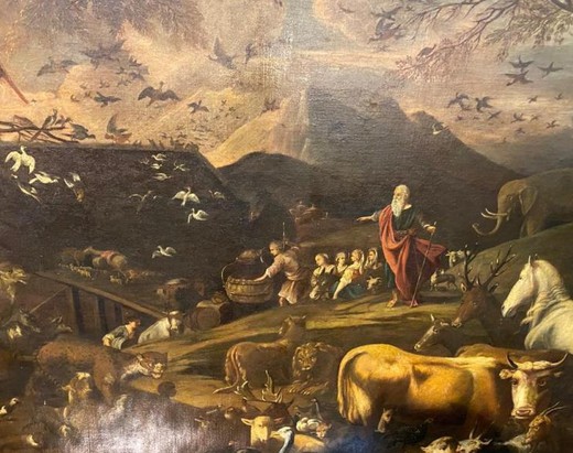 Антикварная картина "Ноев ковчег"