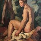 Antique painting naked in the garden