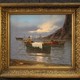Antique painting "Fishing"