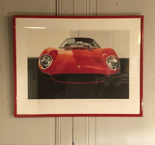 Antique lithograph "Ferrari 250 ML"