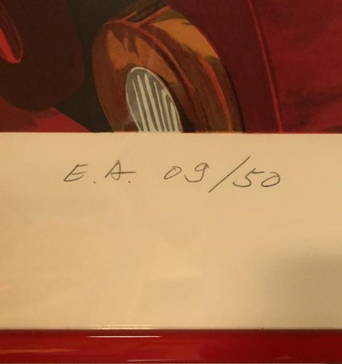 Антикварная литография "Ferrari F40"