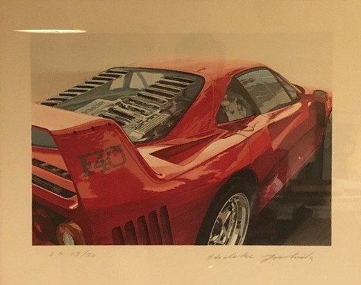 Антикварная литография "Ferrari F40"