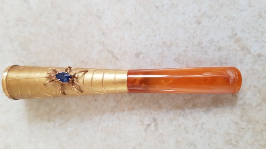 Antique gold mouthpiece "Sapphire Spider"