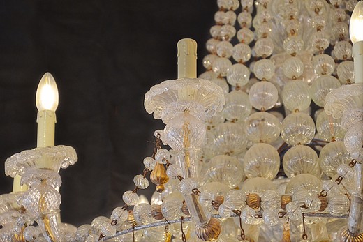 Large antique Murano glass chandelier
