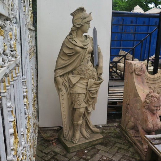 Antique garden warrior sculpture