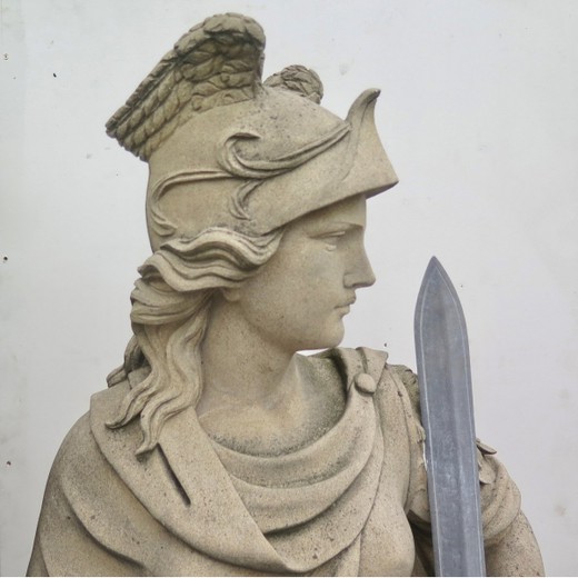 Antique garden warrior sculpture