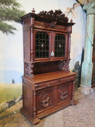 старинный кабинет из дуба с резьбой 19 век антиквариат москва