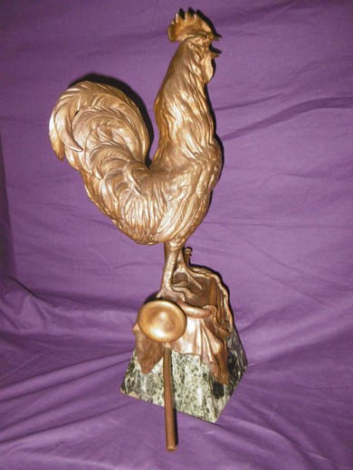 старинная скульптура петух из бронзы на мраморном основании луис альбер карвин