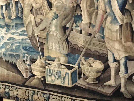 антикварные полотна и гобелены 17 века обюссон из шерсти и шёлка