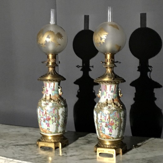 старинный свет в восточном стиле из бронзы и фарфора 19 века