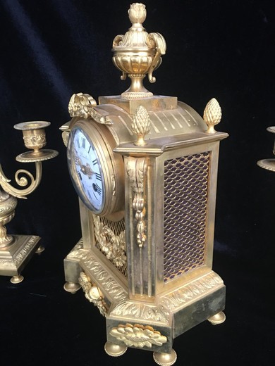 Antique clock with candelabra