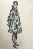 Antique engraving "Fashionista"