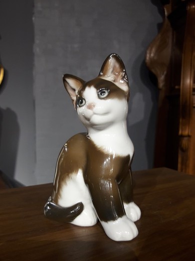 Антикварная скульптура "Кот" Розенталь