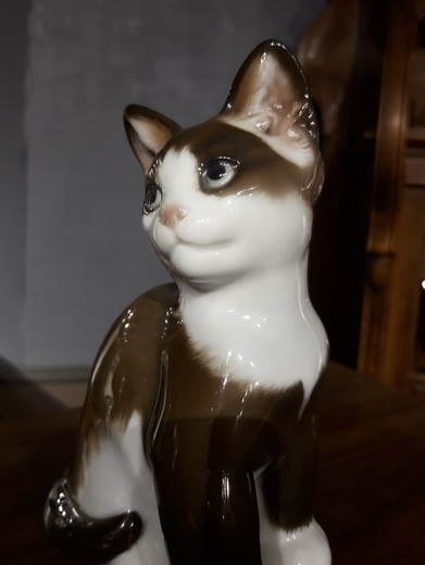 Антикварная скульптура "Кот" Розенталь