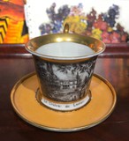 Antique cup and saucer "Manor house"
