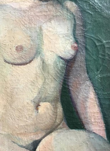 Antique painting "Nude Model"
