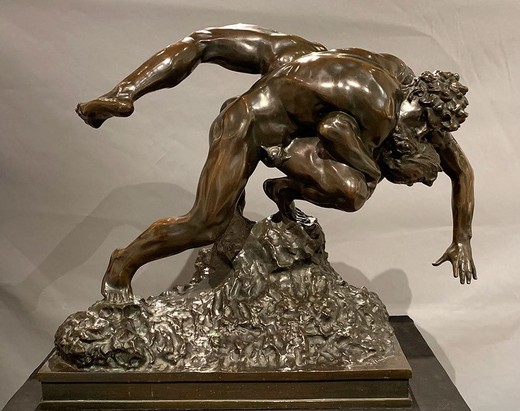 Rare antique sculpture "Fighters"