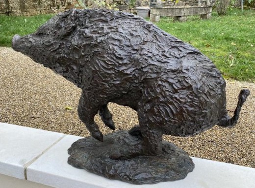 Rare bronze sculpture "Boar"