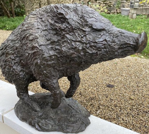 Rare bronze sculpture "Boar"