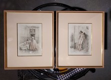 Antique pair engravings