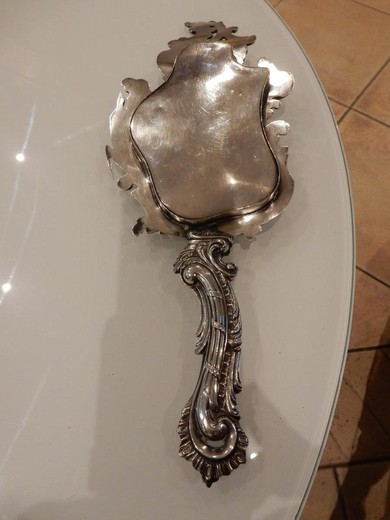 старинное зеркало в стиле людовика XV, старинное серебряное зеркало в стиле людовика XV, анктивраное серебряное зеркало купить в москве, анктиварное зеркало из серебра купить в москве, старинное серебряное зеркало антиквариат купить в москве, антикварное